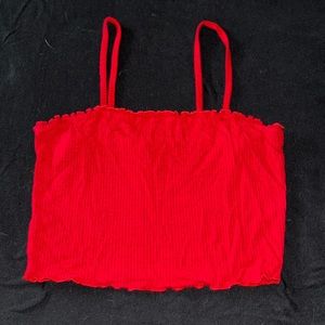 Large red crop top